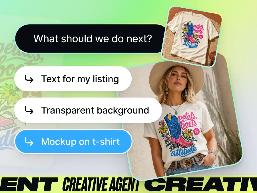 Exporting a finished product ad from Kittl Creative Agent